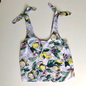 SO Sleeveless Lemon Print Blouse